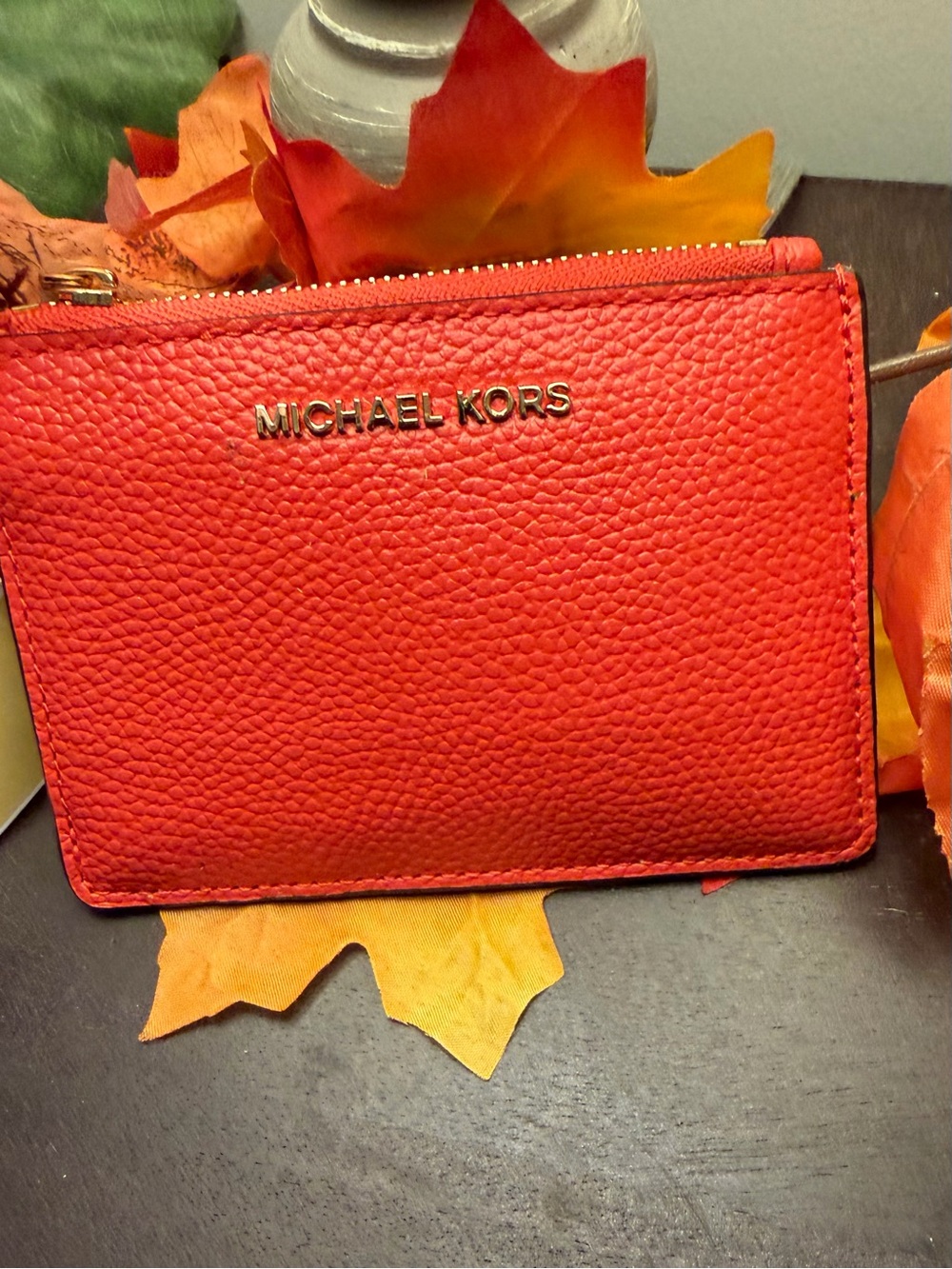 Michael Kors Sea Coral SM coin purse Leather Card Holder